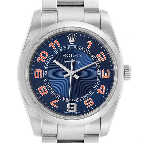 rolex air king blue dial|rolex air king watch price.